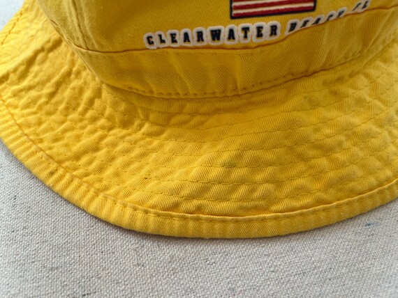 1990's, cotton, canvas "USA" bucket hat in yellow - image 3