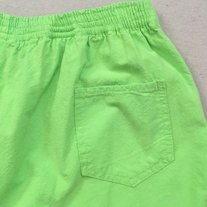 1990's, cotton, Cancun shorts, in neon green with neon pink, orange and blue image 10