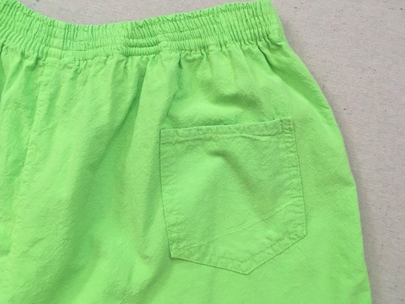 1990's, cotton, "Cancun" shorts, in neon green wi… - image 10