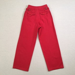 1980's High Waist Pleated Front Chinos in Red by - Etsy