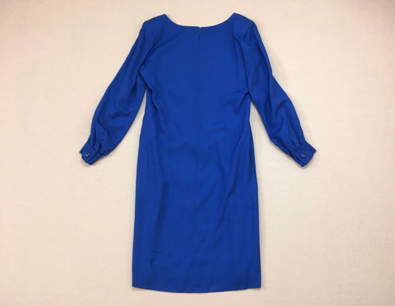 1980's, balloon sleeve, sack dress, in cobalt blu… - image 10