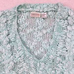 1980's, Super Nubby, Oversized, V-neck, Tunic Sweater, in Aqua - Etsy