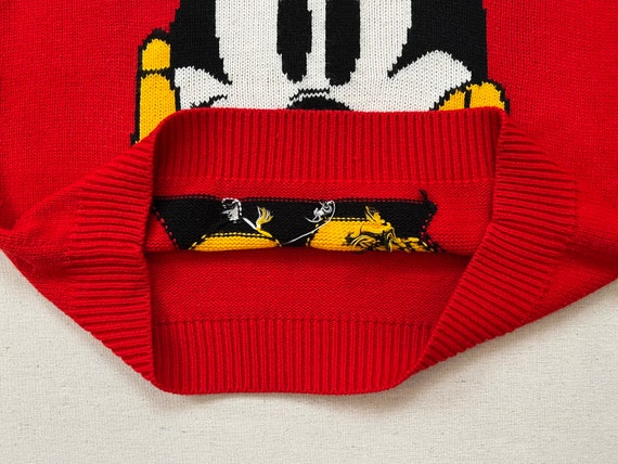 1980's, Mickey Mouse sweater in red with black, w… - image 8