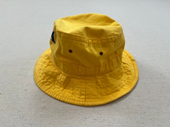 1990's, cotton, canvas "USA" bucket hat in yellow - image 4