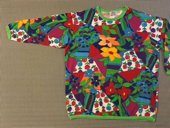 1990's, bold and colorful, abstract, floral print… - image 7