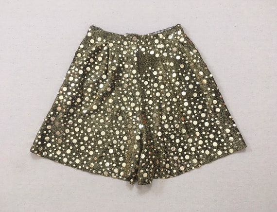 1980's, high waist, pleated front shorts, in blac… - image 1