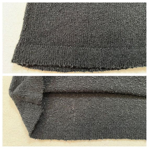 1970's, knit, belted, A-line dress in black - image 8