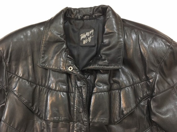 1980's, thinly insulated, black leather, jacket, … - image 2