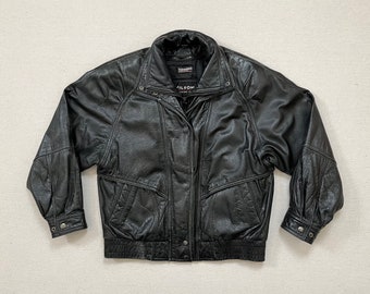 1990er Jahre, Lederjacke in schwarz von Wilhelms