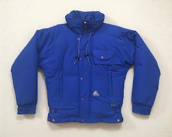 1990's, down filled, ski jacket, in blue, by Mountain Goat