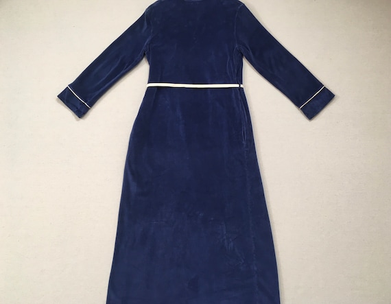 1970's, velvet, cross tie, maxi robe, in dark blu… - image 9