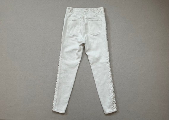 1980's, high waist, stretch jeans with side weavi… - image 5