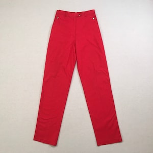 1980&#39;s, high waist, straight leg, cotton pants, in red