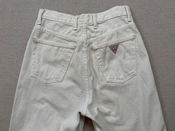 1990's, high waist, Guess jeans in white - image 9
