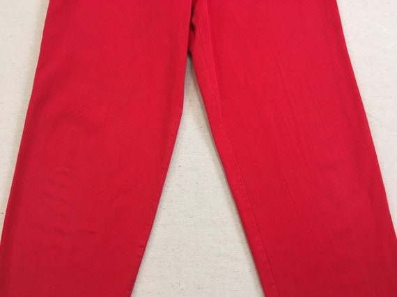 1980's, high waist, pleated front, chinos, in red… - image 5