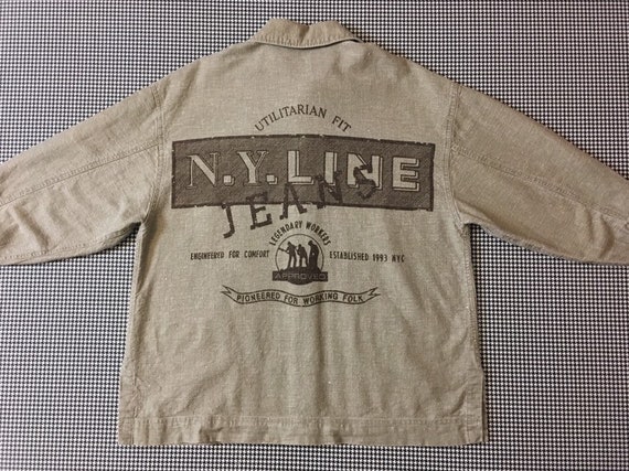 1990's, linen blend, "Utilitarian/worker" jacket,… - image 2