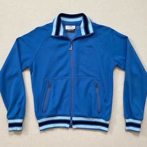 1970&#39;s/80&#39;s, zip front, track sweatshirt in blue by White Stag