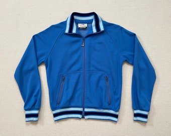 1970's/80's, zip front, track sweatshirt in blue by White Stag