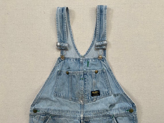 1990's, worn/distressed, denim overalls by Osh Ko… - image 2