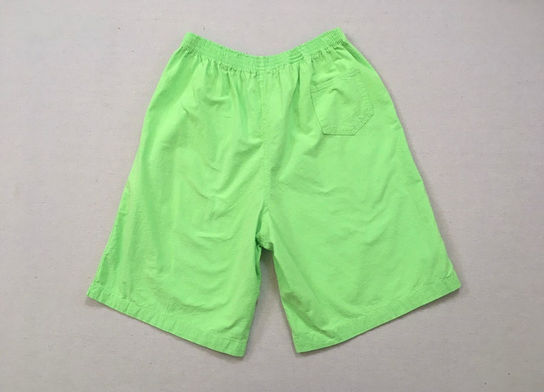 1990's, cotton, Cancun shorts, in neon green with neon pink, orange and blue image 9