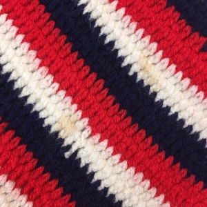 1970's, afghan square shawl, in red, white and navy image 9