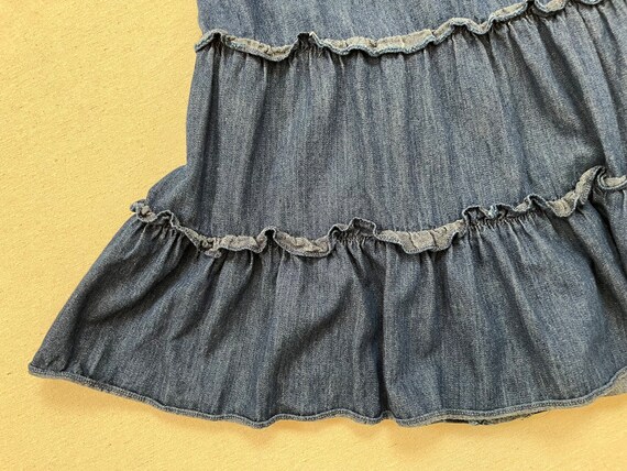 1980's, denim button front, ruffle skirt - image 7