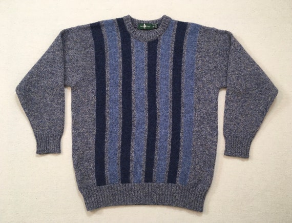 1990's, Shetland Wool, sweater in heathered blue … - image 1