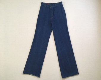 1970, taille haute, jambe large, jean, par Brooklyn Britches