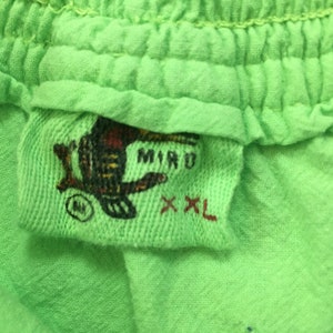1990's, cotton, Cancun shorts, in neon green with neon pink, orange and blue image 6