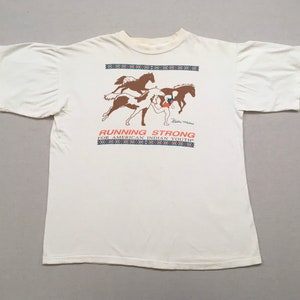 1980&#39;s, Billy Mills &quot;Running Strong for American Indian Youth&quot; white tee