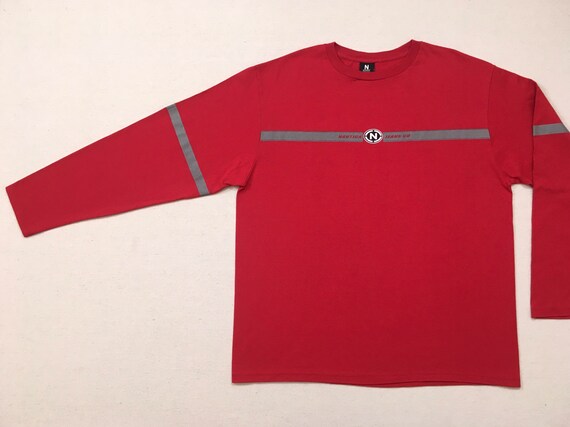 2000's, cotton, Nautica, long sleeve tee, in red … - image 7