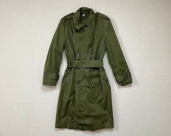 1970's, army trench coat, in army green