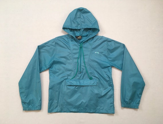 1980's, hooded, nylon, windbreaker, in aqua lagoon - image 1