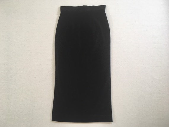 Long black velvet pencil skirt by Moschino | Etsy