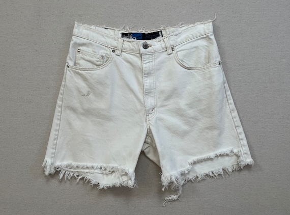 1990's, Levi's, denim cut-off shorts in white - image 1