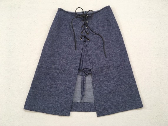 denim skirt with attached shorts