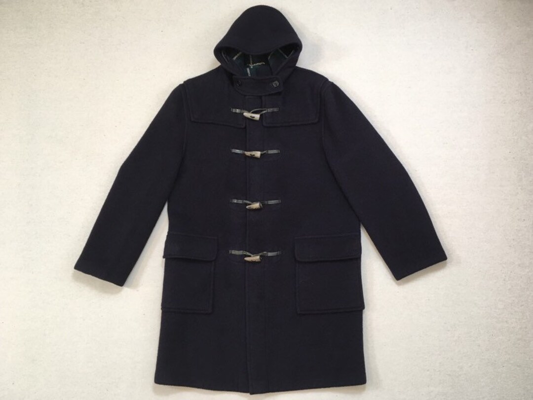 1990's Hooded Wool Toggle Button Parka in Navy by - Etsy