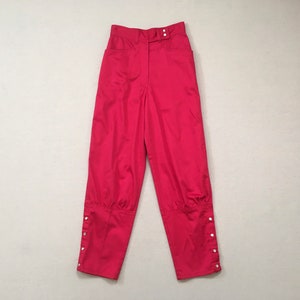 1980&#39;s, cotton, high waist, snap leg pants, in fuchsia