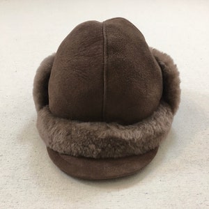 1990&#39;s, billed, sheepskin cap, in dark brown