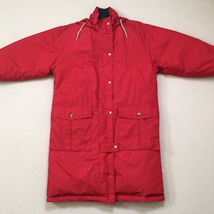 1990&#39;s, reversible, down filled, sleeping bag coat, in red and navy