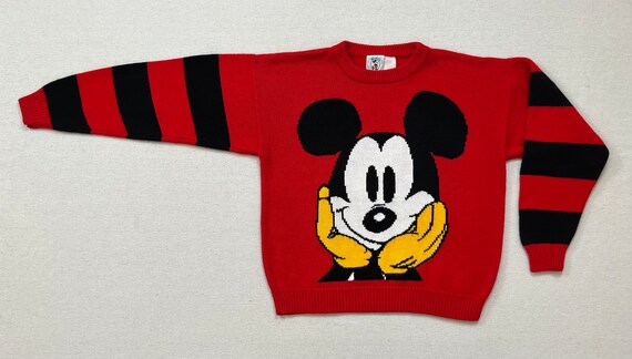 1980's, Mickey Mouse sweater in red with black, w… - image 9