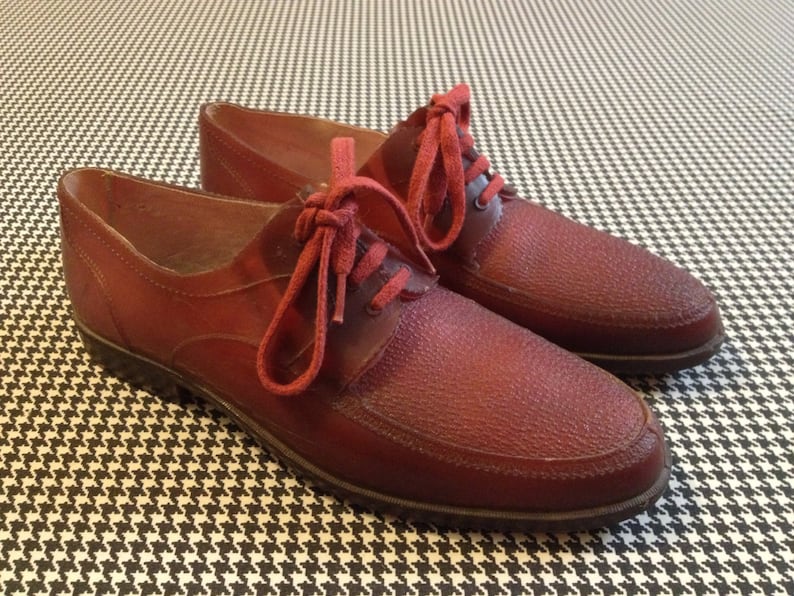 jelly oxfords in earthy mauve Women/'s size 8 rubber 1970/'s