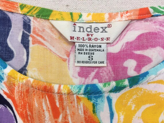 1990's, rayon, tanktop, in colorful, rose print - image 3