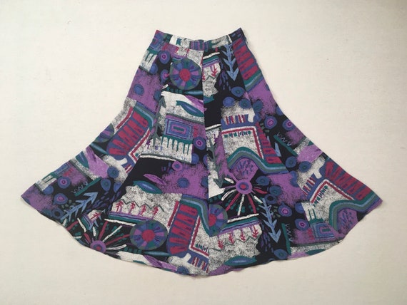 1990's, skirt in black, lavender, teal, periwinkl… - image 2