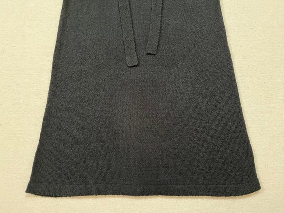 1970's, knit, belted, A-line dress in black - image 7