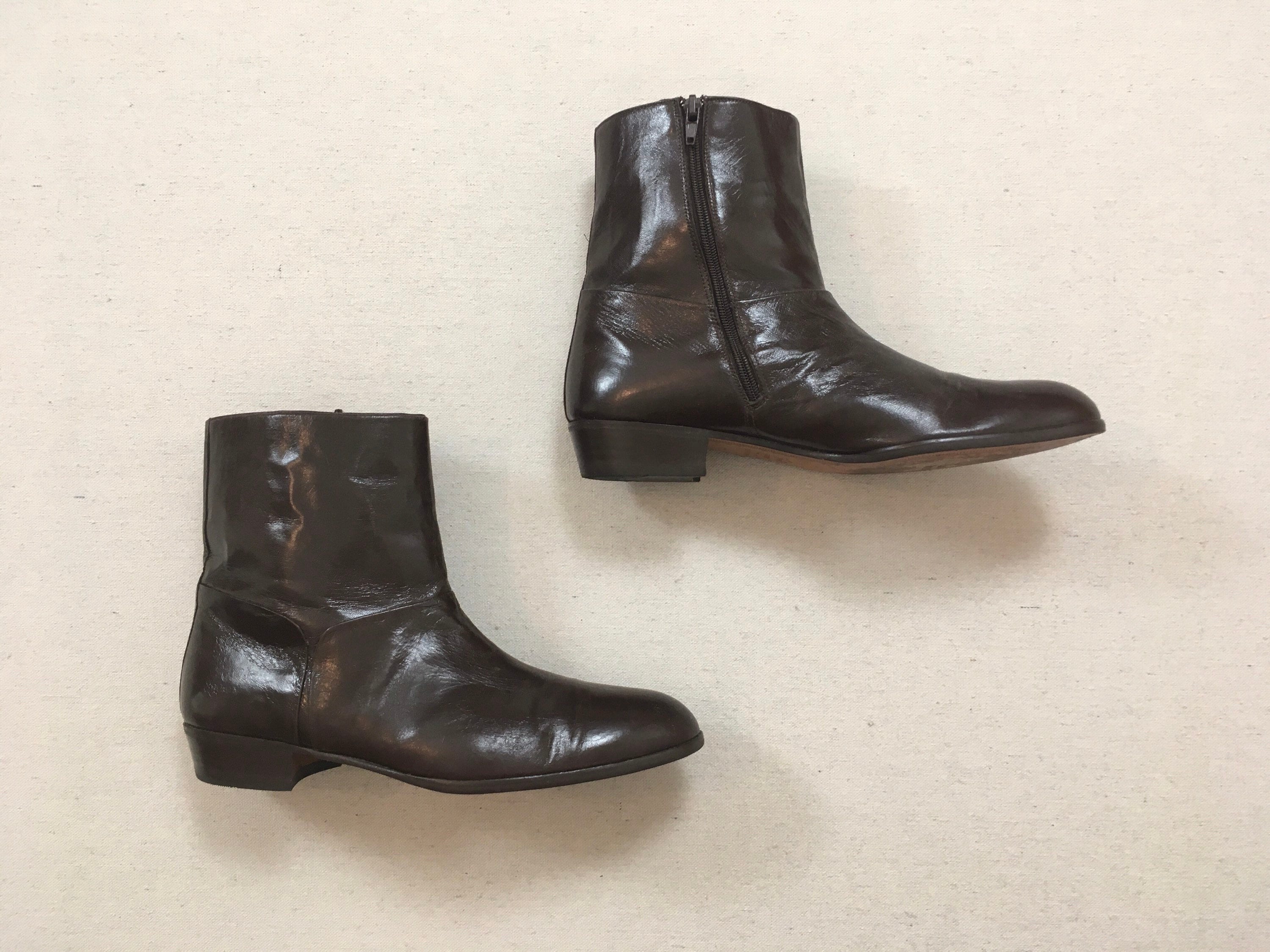 Leather Ankle Boots in Espresso Bean 