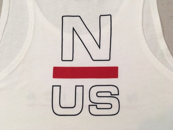 1990's, cotton, NAUTICA tank in white with navy a… - image 4