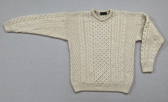 1980's, Irish, Merino wool, fisherman sweater in … - image 8