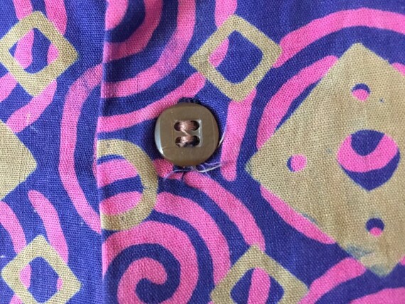 1980's, button up, collar shirt, in purple, with … - image 6