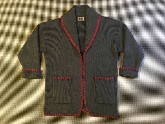 1990’s, mohair blend, no close, cardigan, in gray… - image 1